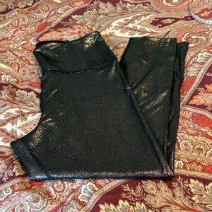 PINK Victoria's Secret Shimmer Black Leggings